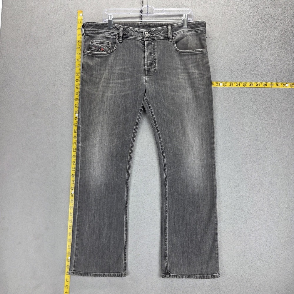 Diesel Jeans Mens 36x30 Gray Zatiny Regular Bootcut Medium Wash Button Fly 0669F